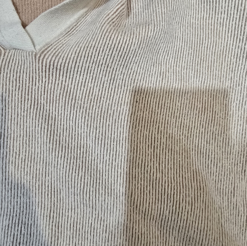 Dreamers By Debut Collar Tan And Cream Sweater Crop Ribbed Small Med Old Money - Picture 4 of 8